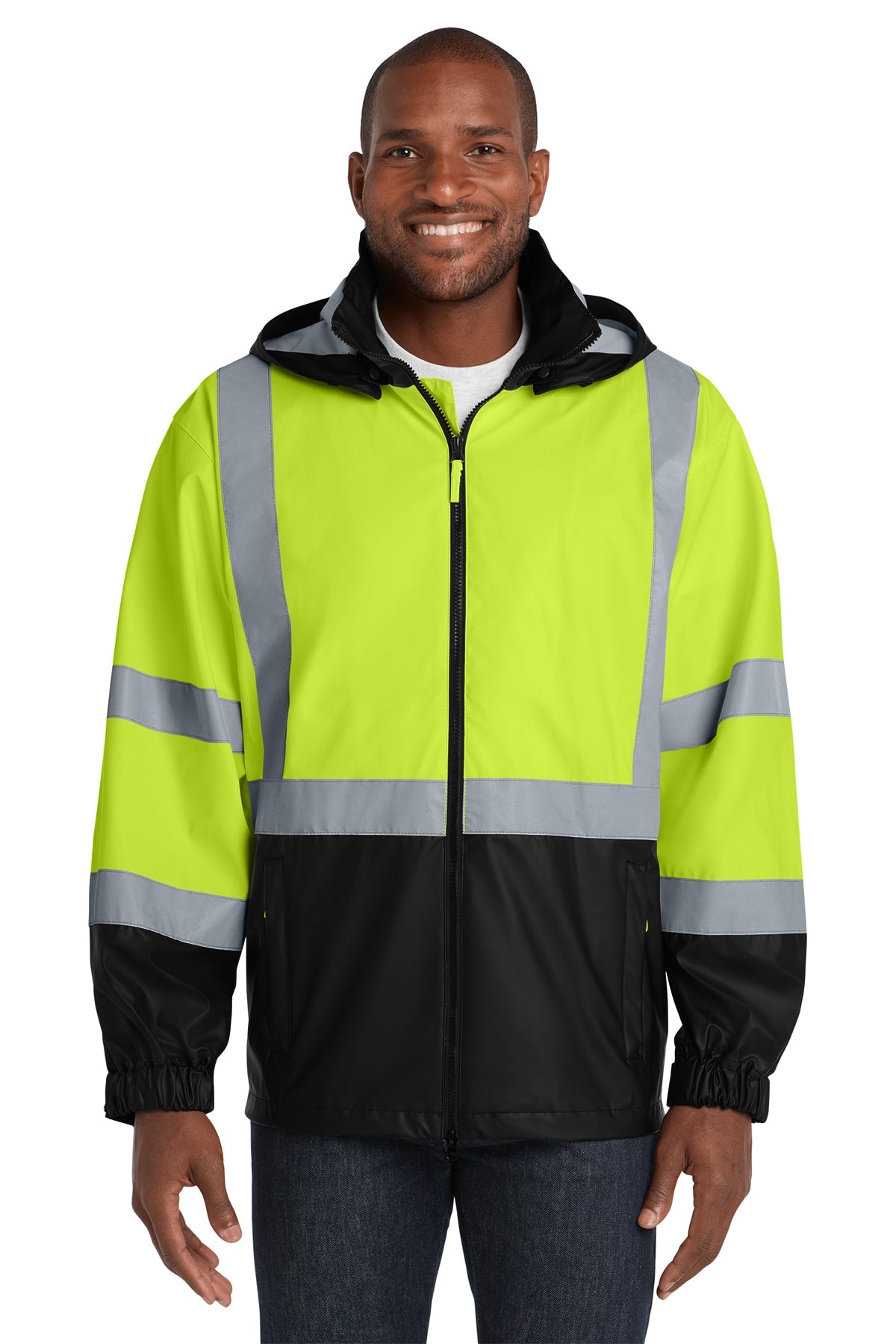 CornerStone® ANSI 107 Class 3 Safety Windbreaker - Patriot Prints Edition