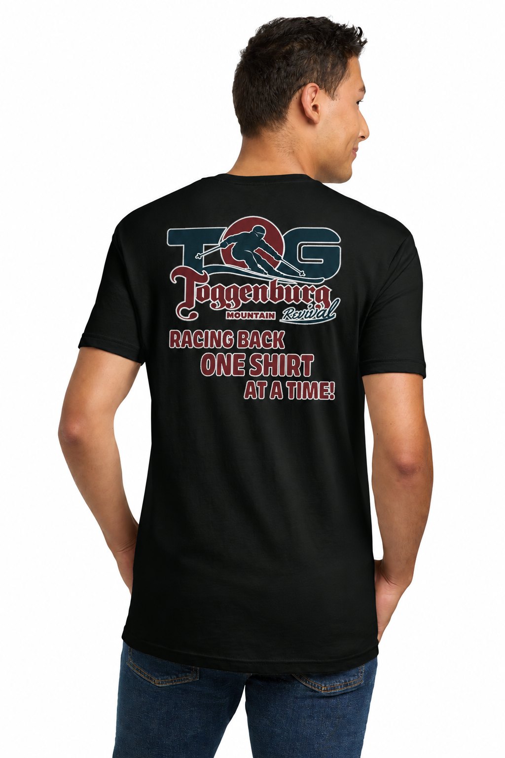 Tog's Classic Tee in Black, back on model