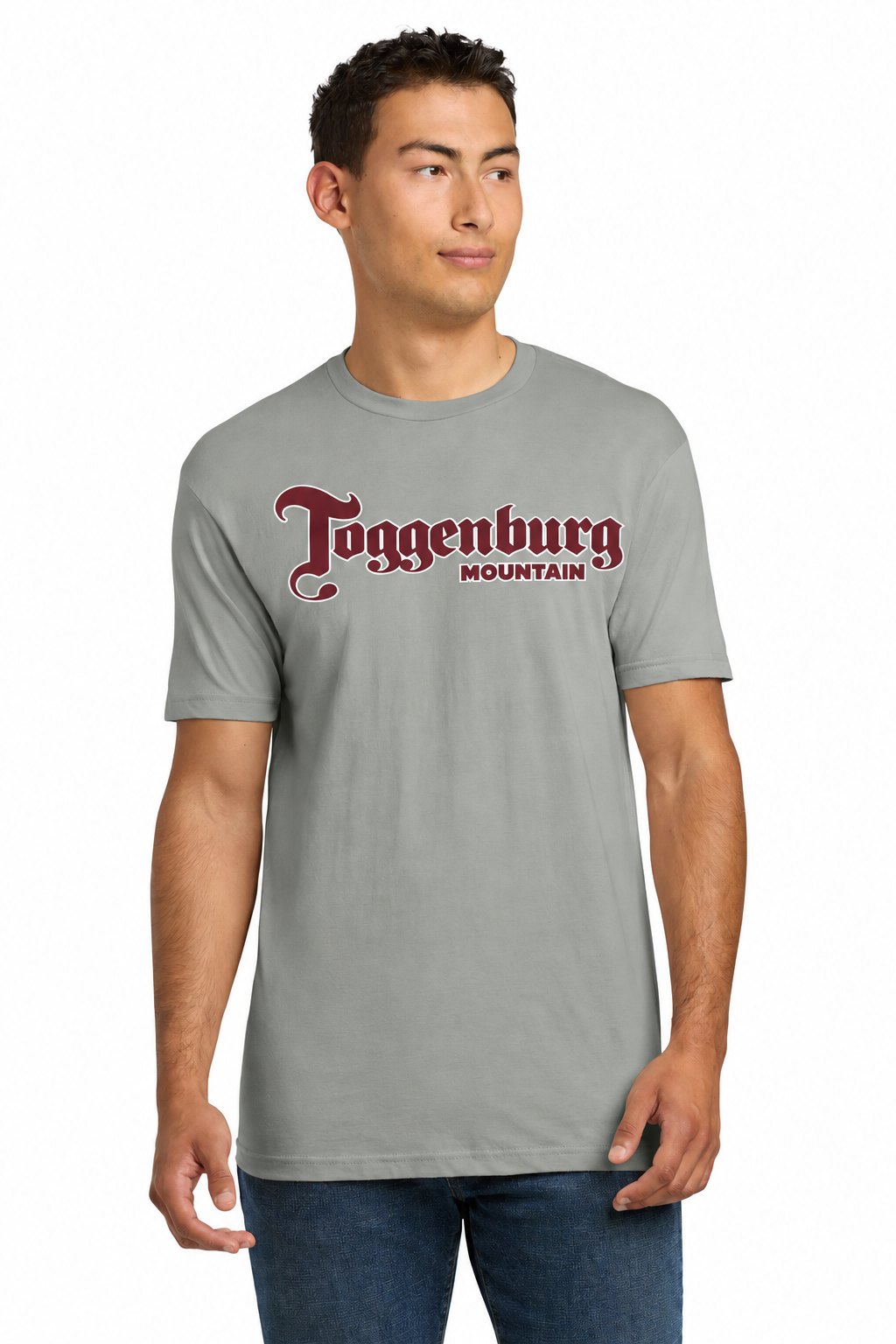 Tog's Classic Tee in Light Gray, front on model