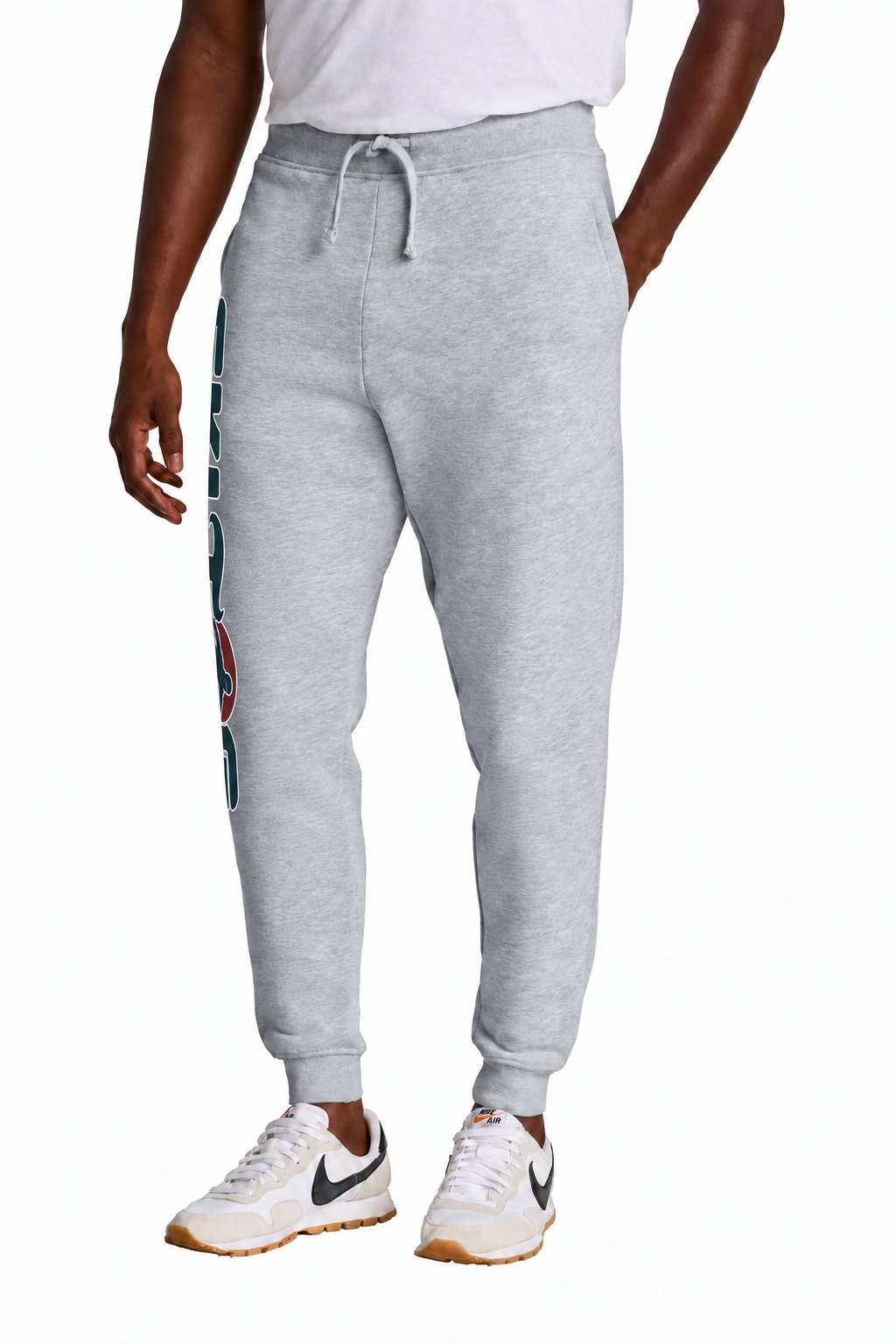 Tog's Joggers / Sweats in Light Heather Grey, front on model