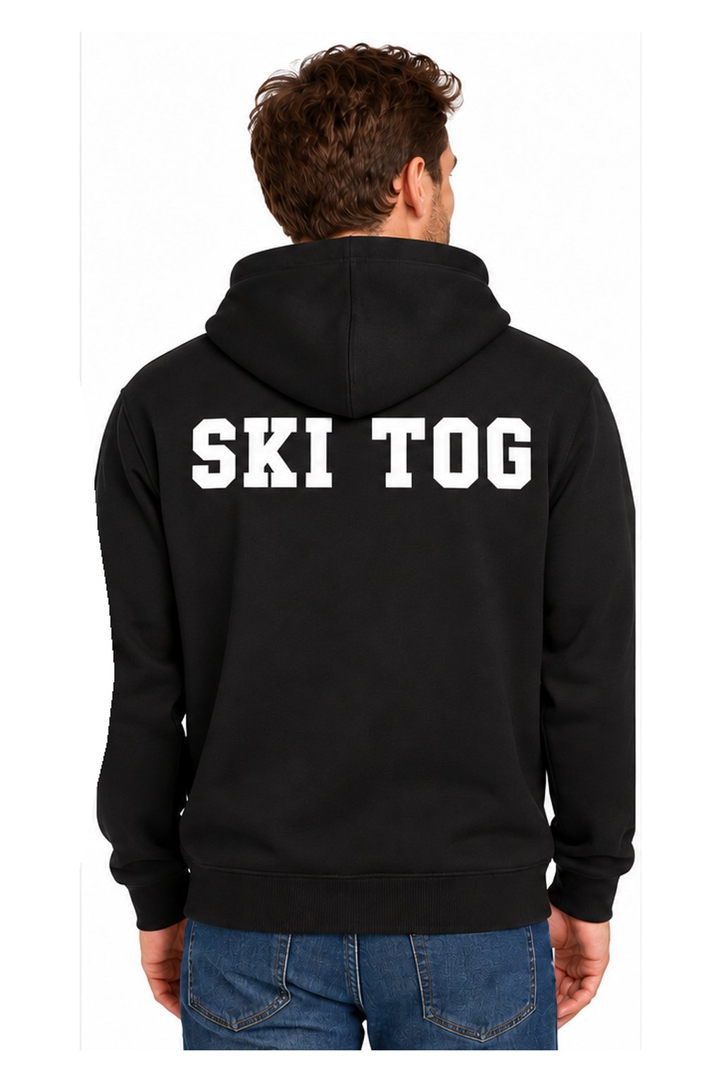 Tog's Racer Hoodie in Black, back on model