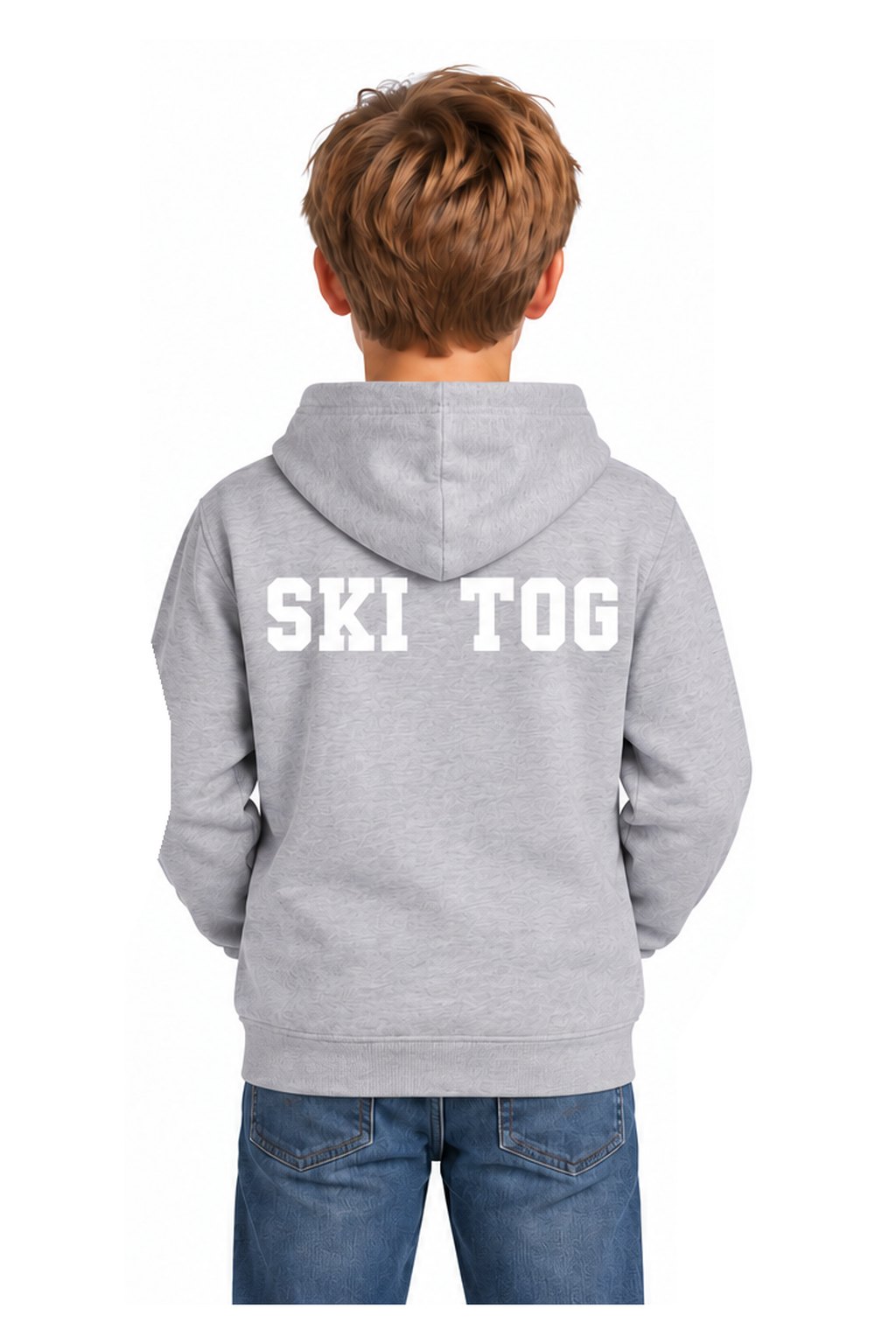 Tog's Racer Hoodie (Youth) in Ring Spun Sport Grey, back on model