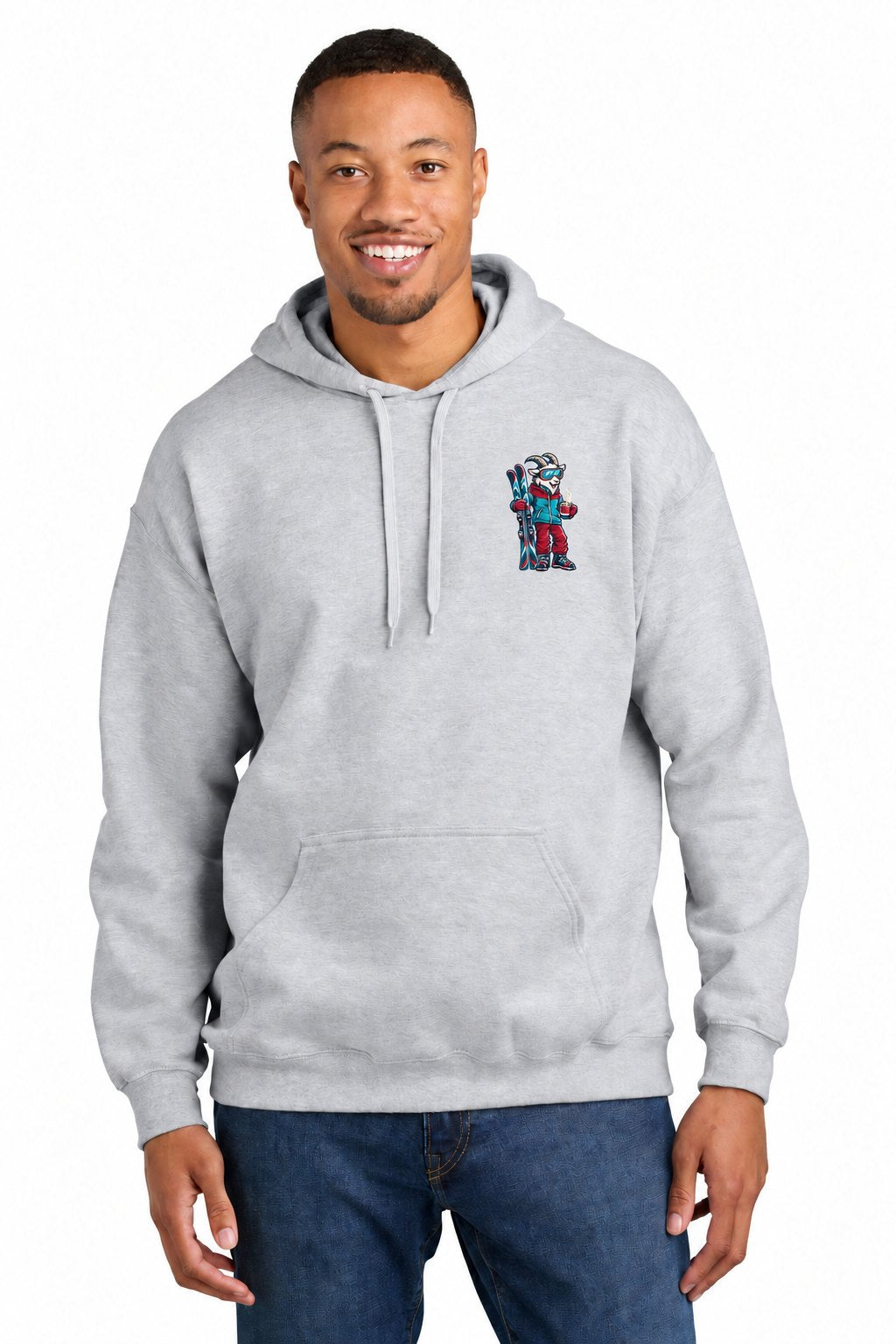 Tog's Revival Hoodie in Ash Grey, front on model