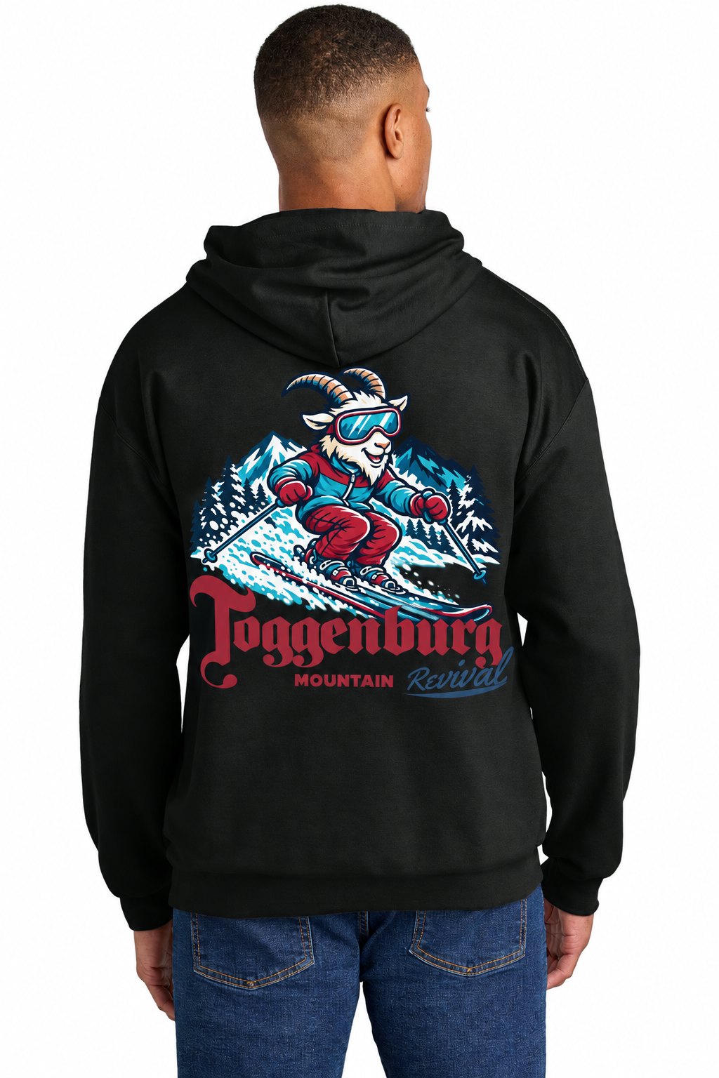 Tog's Revival Hoodie in Black, back on model