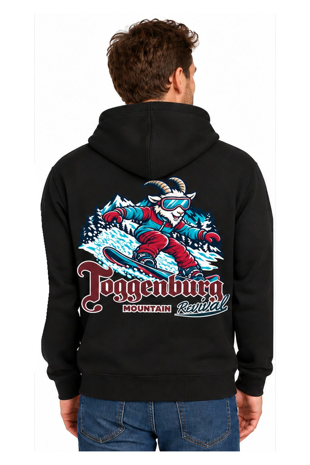 Tog's Revival Snowboard Hoodie in Black, back on model