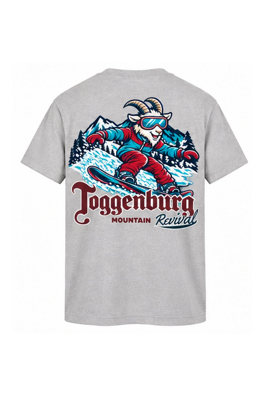 Tog's Revival Snowboard Tee in Light Gray, back
