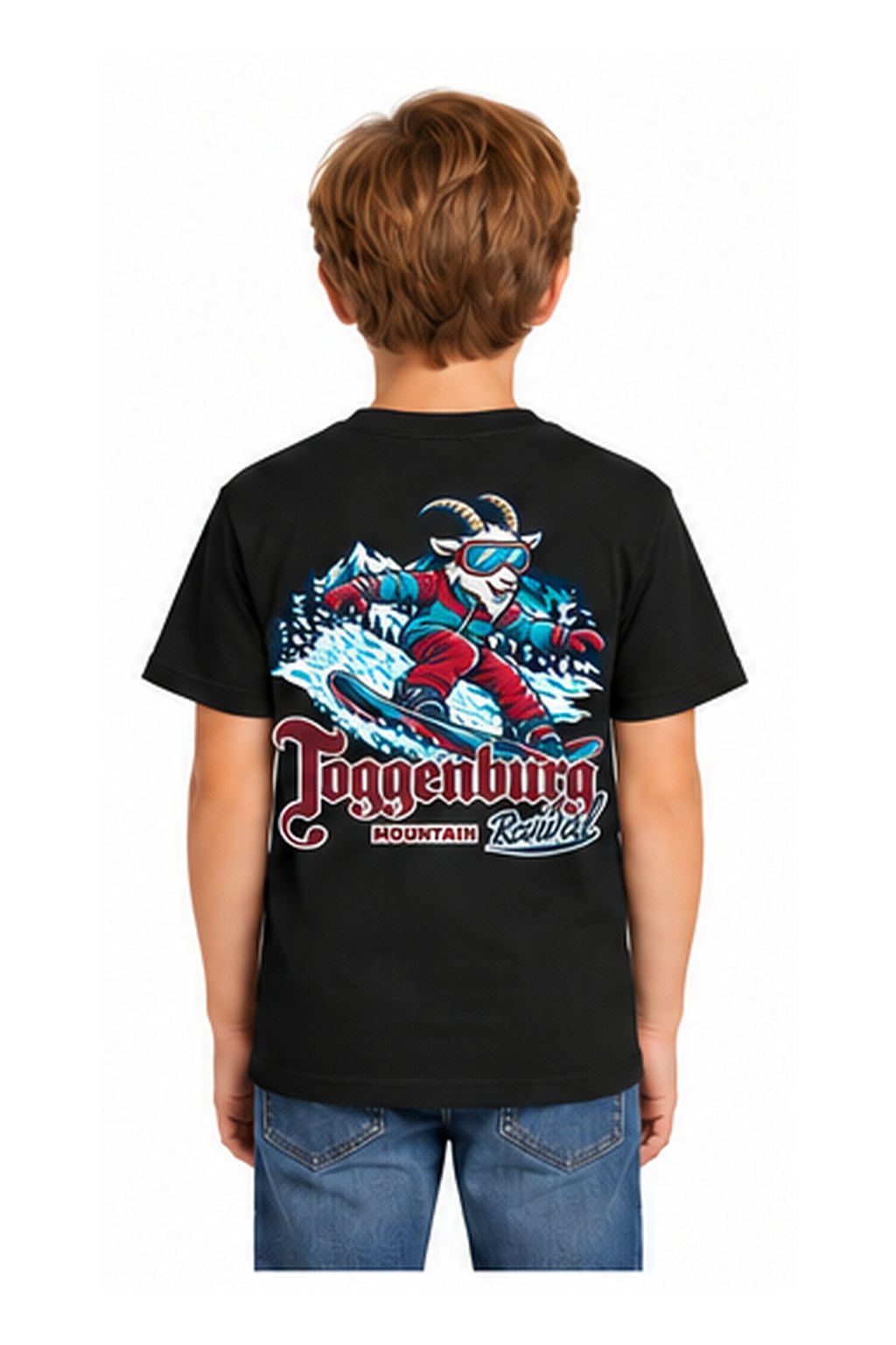 Tog's Revival Snowboard Tee (Youth) in Black, back on model