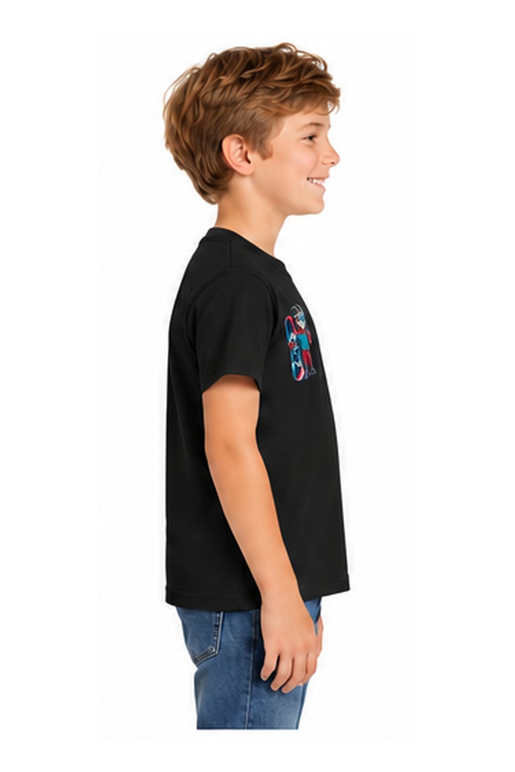 Tog's Revival Snowboard Tee (Youth) in Black, side on model