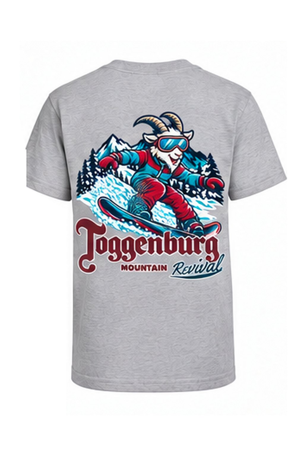 Tog's Revival Snowboard Tee (Youth) in Light Gray, back