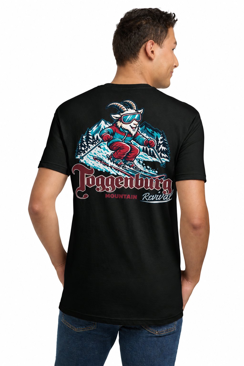 Tog's Revival Tee in Black, back on model