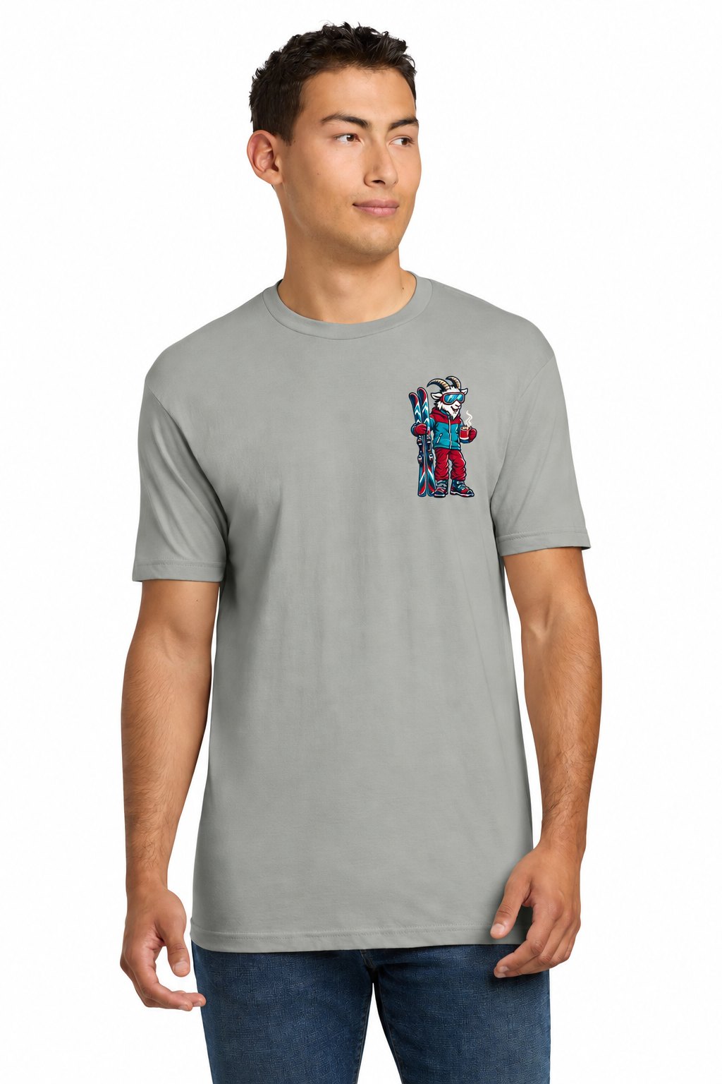 Tog's Revival Tee in Light Gray, front on model