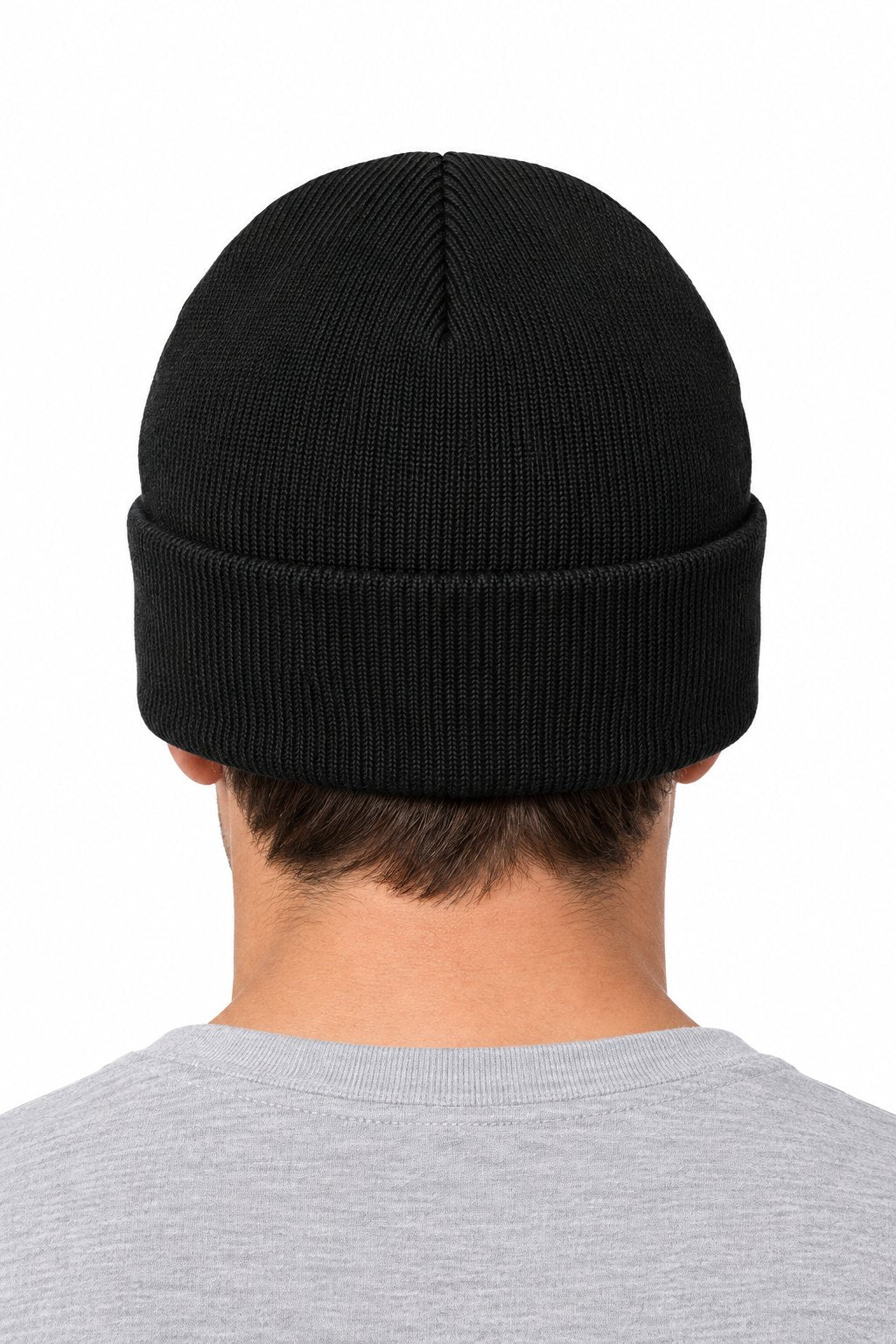 Tog's Traditional Beanie in Black, back on model